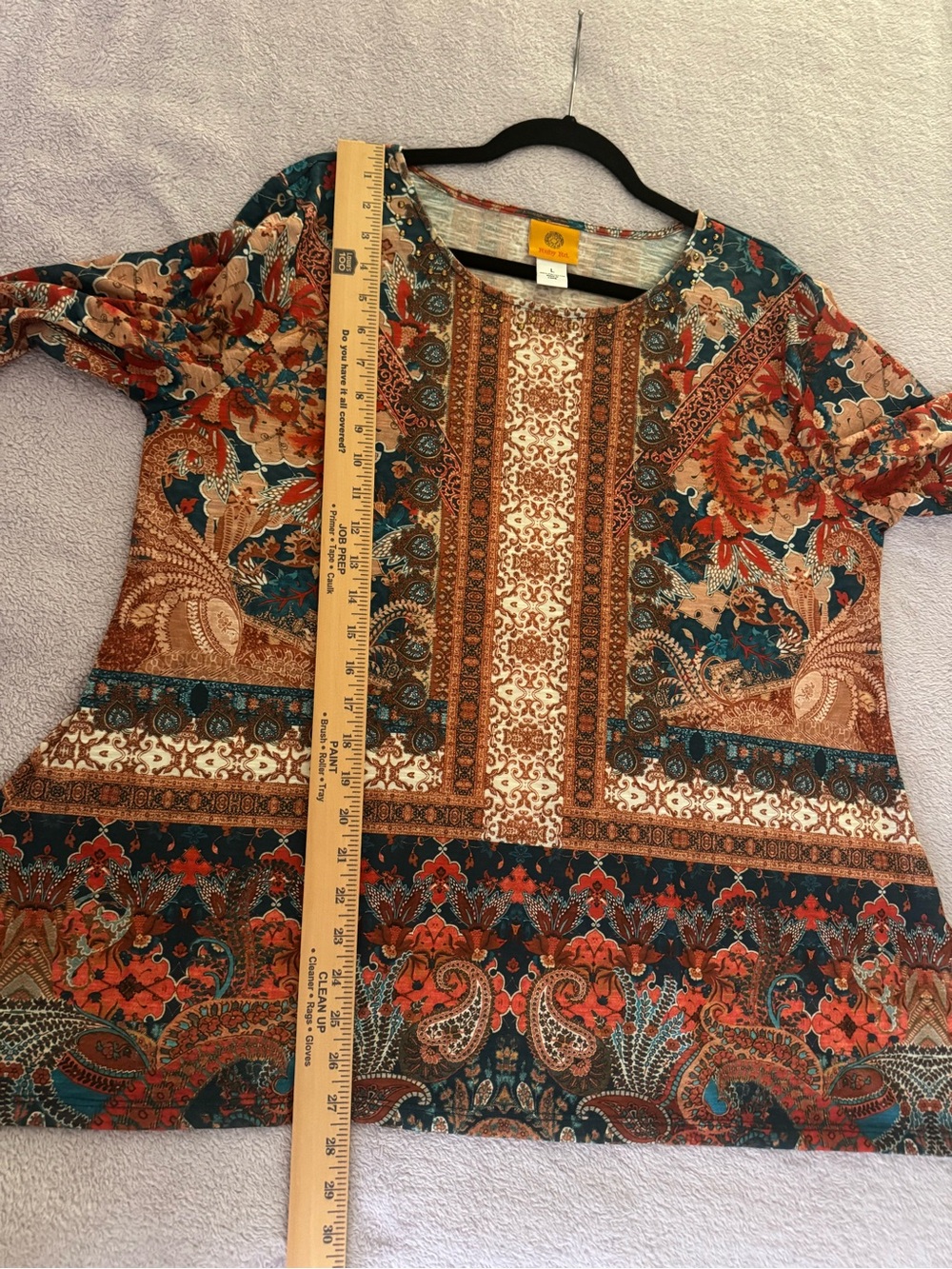 Ruby Rd. Teal & Rust Paisley Scoop Neck Tunic - Picture 5 of 7